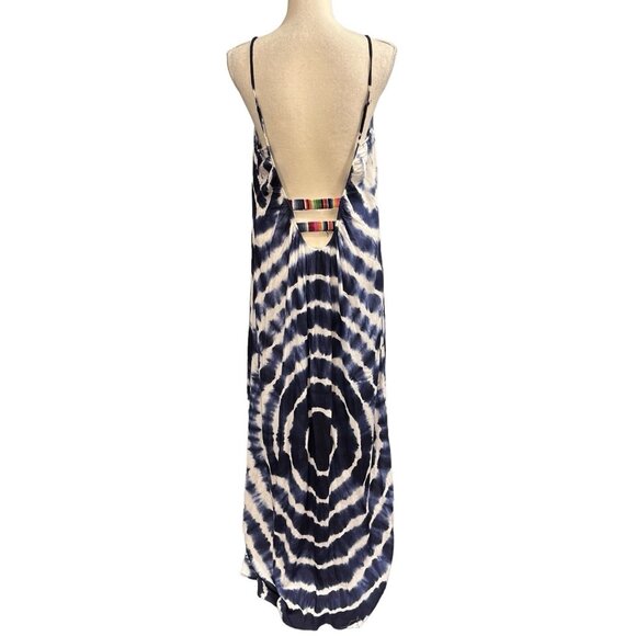 Raviya Cover Up Womens L Blue‎ Tie Dye Tank Maxi Dress Beachy Boho Hippie - Picture 3 of 9